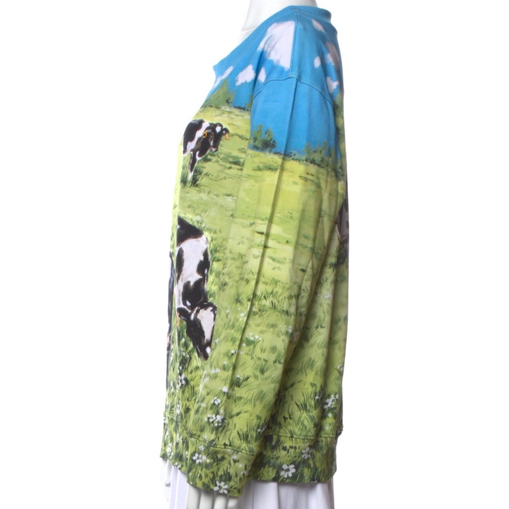 Moschino Couture Countryside Cow Scoop Neck Sweatshirt Size S US 4/6 - Picture 9 of 13
